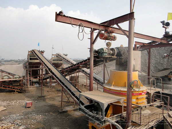 玄武巖制砂現場