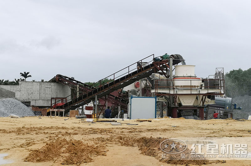 河卵石制沙現場實拍圖 河卵石制沙現場實拍圖