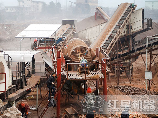 移動打石子機現場處理建筑垃圾