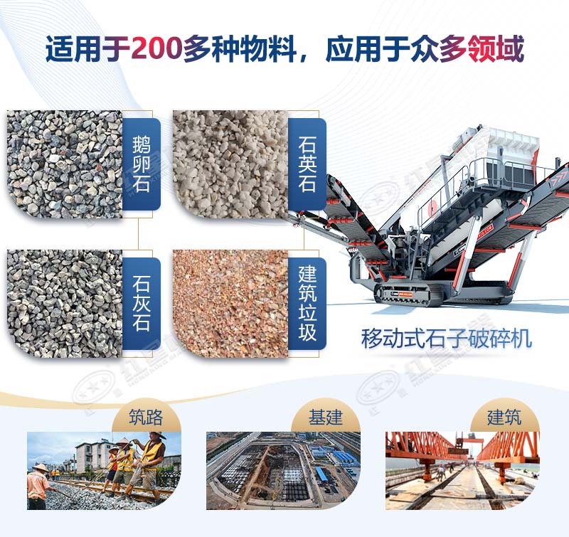 移動(dòng)石子破碎機(jī)應(yīng)用領(lǐng)域廣